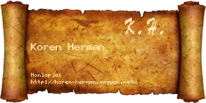 Koren Herman névjegykártya